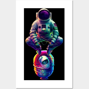 Astronaut Doing Squat Dance, Astronaut Doing Russian Squat Posters and Art